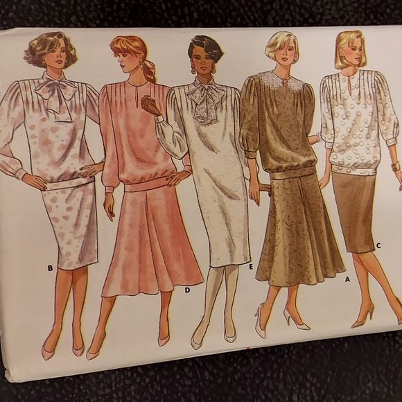 VINTAGE BUTTERICK CLASSIC 5 DRESS PATTERNS.  1987 #5769 SIZE 18 TAILLE - Picture 1 of 5